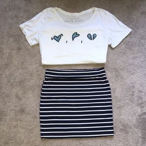 navy stripe mini skirt - donating soon!